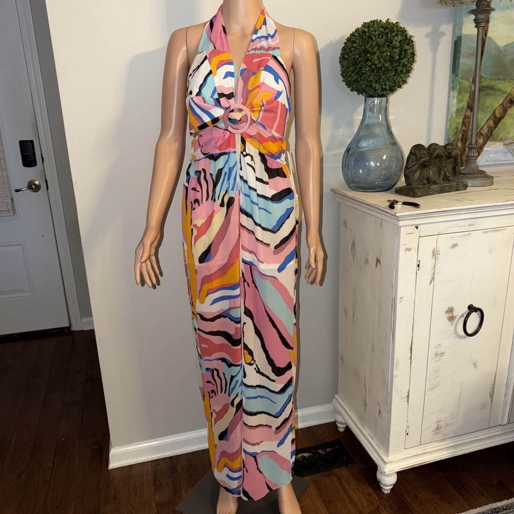 Luxxel Romper Women Small Backless Cutouts Whimsy Beach Festival Resortwear